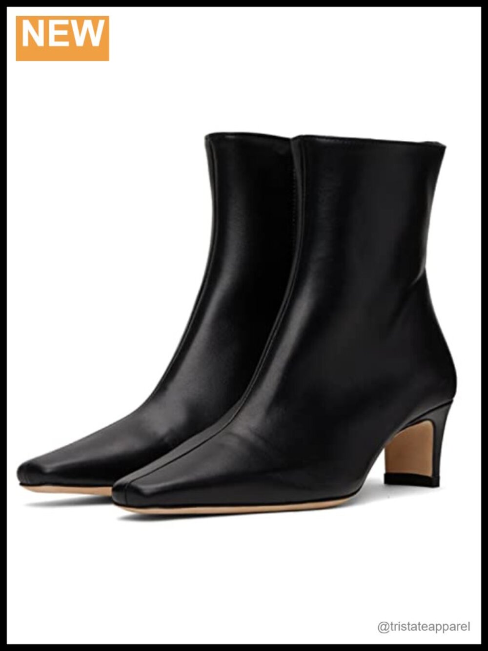 Women's Low Chunky Heel Square Toe Sock Ankle Boots Side Zipper Matte 2 Inch